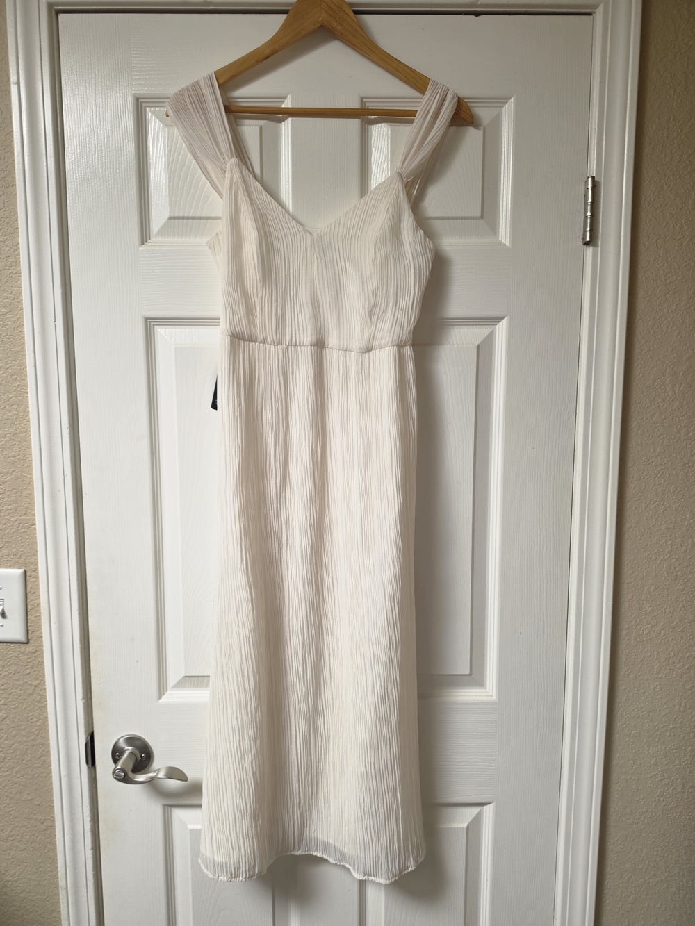 Express Cream Pleated Maxi Dress